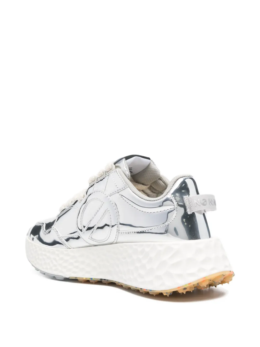 No Name Metallic Quilted Trainers In Silver