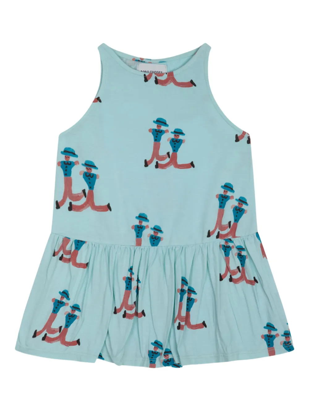 Bobo Choses Kids' Figure-print Tiered Dress In Blue