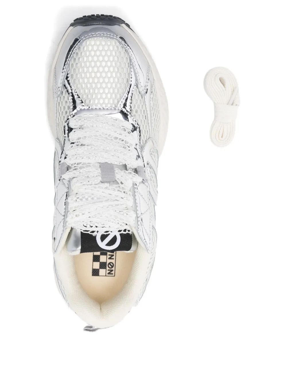 No Name Metallic-finish Sneakers In Silver