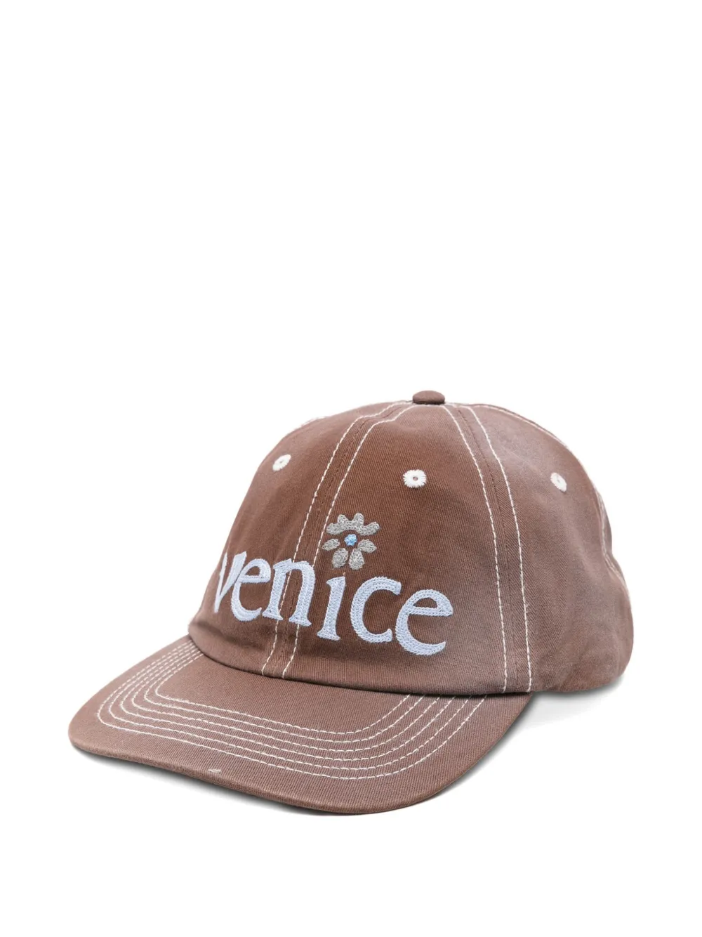 Erl Embroidered Baseball Cap In Brown