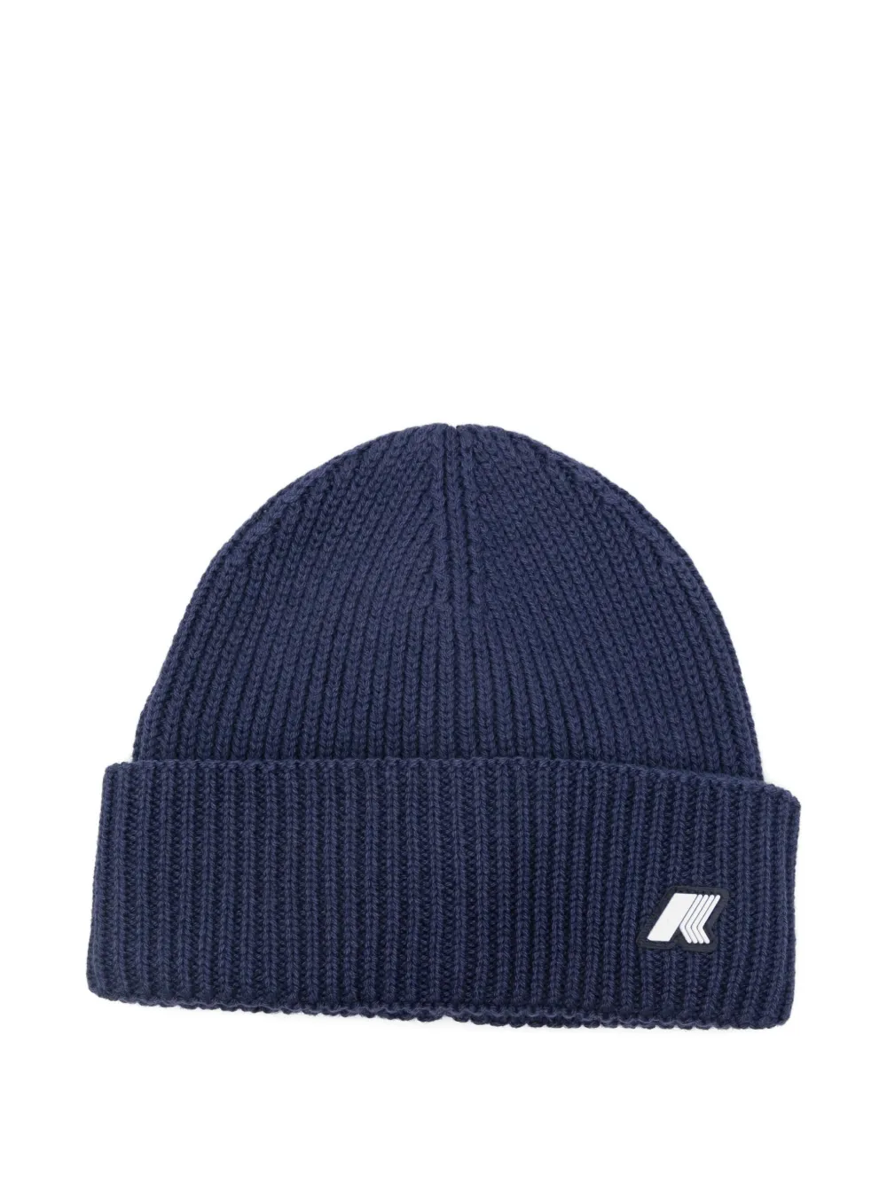 K Way Kids ribbed logo-patch beanie | Blue | Image 1