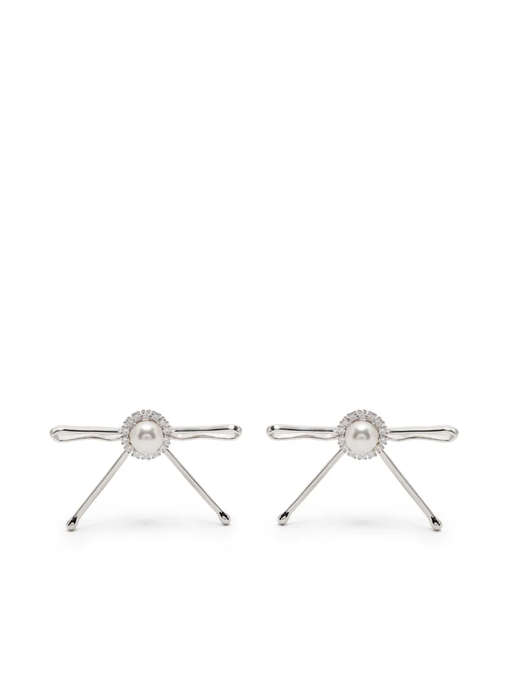 SHUSHU/TONG ribbon earrings - Argento