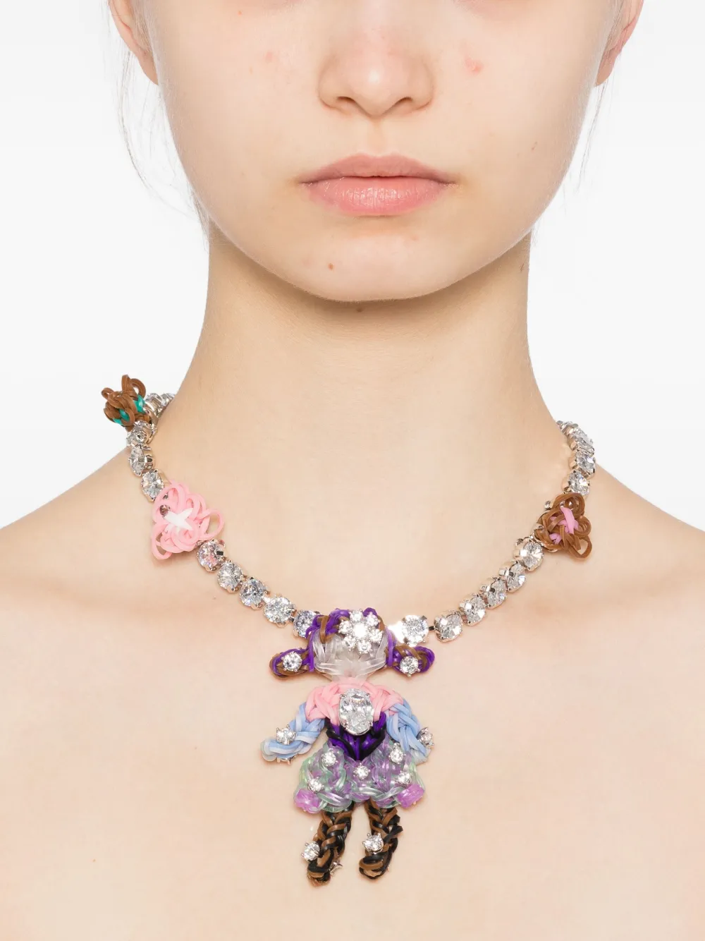 Shushu-tong X Yvmin Doll-pendant Necklace In White