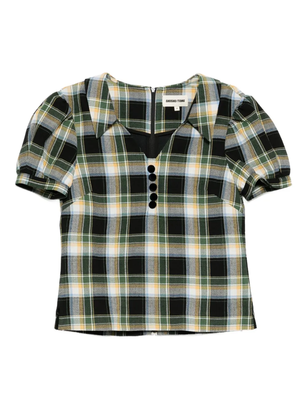 SHUSHU/TONG Karierte Bluse | Schwarz | Image 1