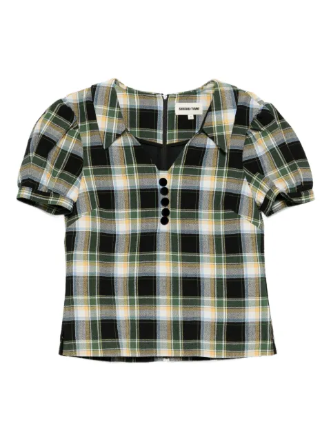 SHUSHU/TONG blusa con motivo de cuadros