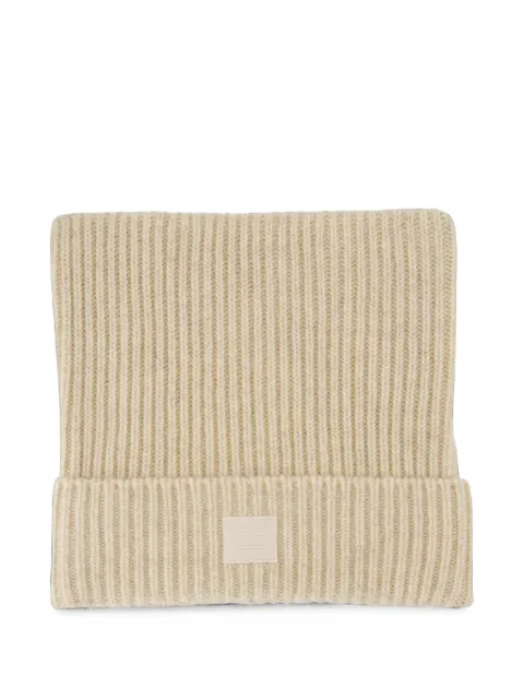 Acne Studios gorro tejido de canalé con parche de cara