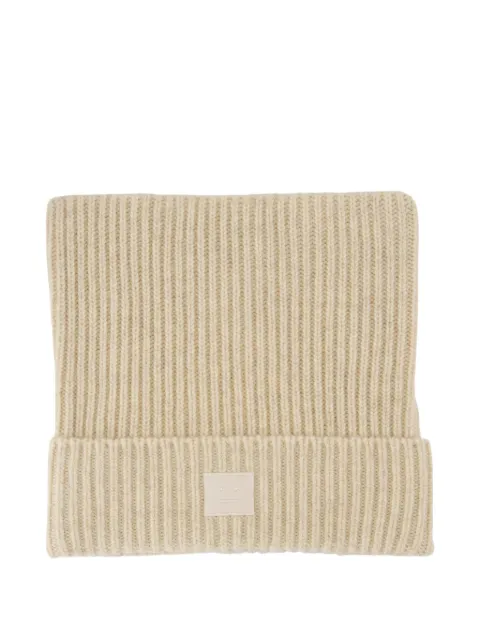 Acne Studios ribbed face-patch beanie hat