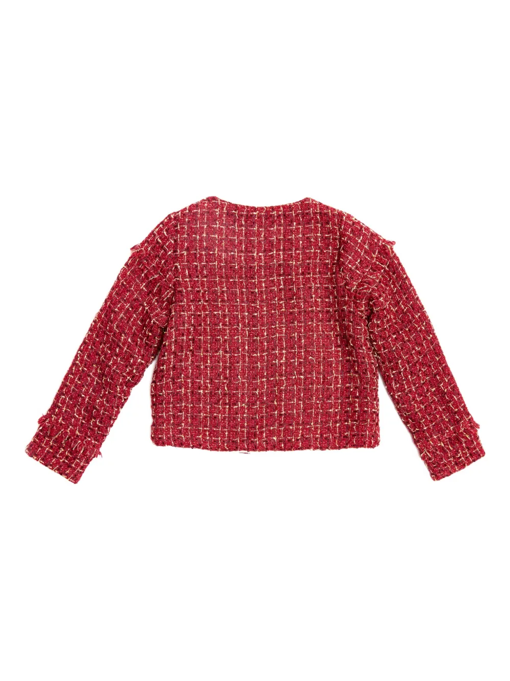 BCBG KIDS Tweed jack met franje Rood