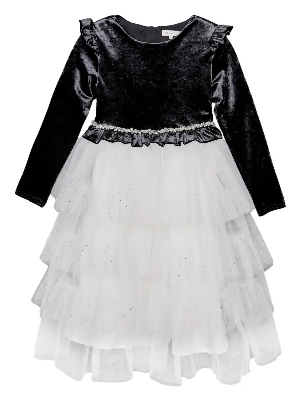 best shoes to wear with black lace dress Lace Bodice Chiffon Rufle Gown Black / 12