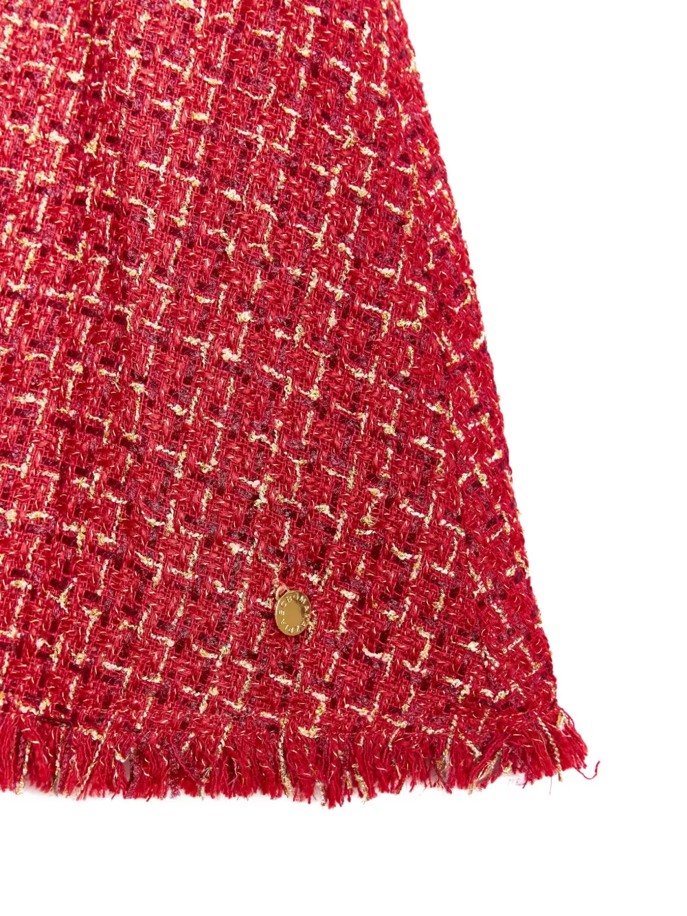 BCBG KIDS Tweed jurk met franje Rood