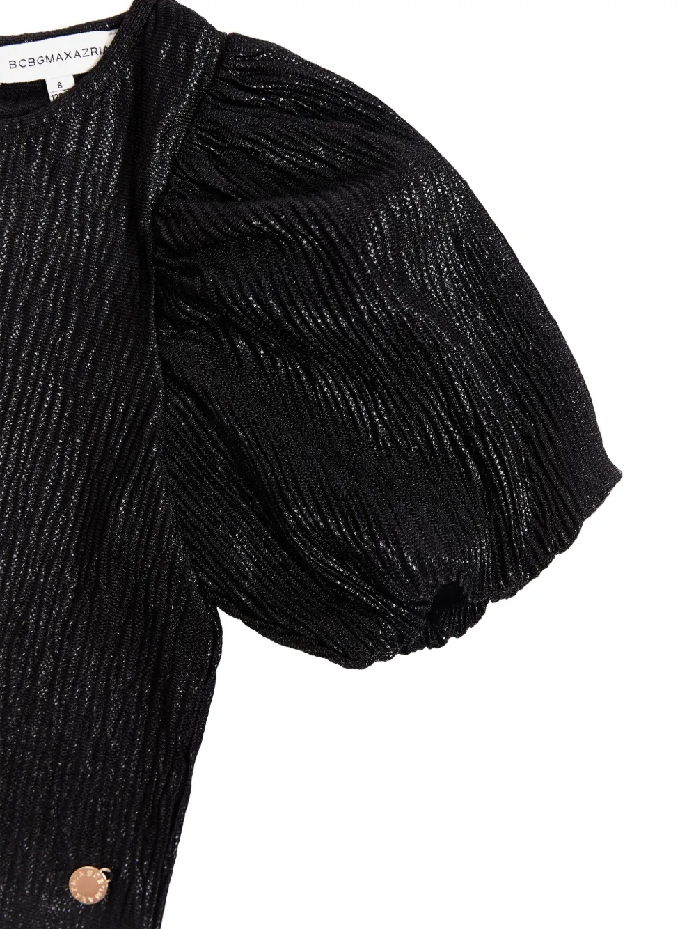 BCBG KIDS Metallic top met pofmouwen Zwart