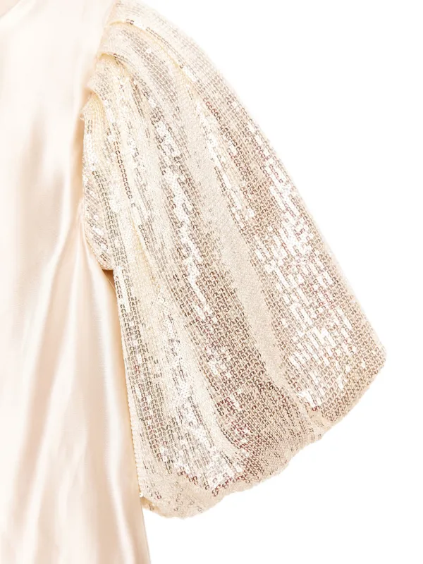 BCBG KIDS sequin-sleeve Bow Dress | Gold | FARFETCH ID
