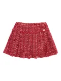 BCBG KIDS tweed pleated skirt - Red