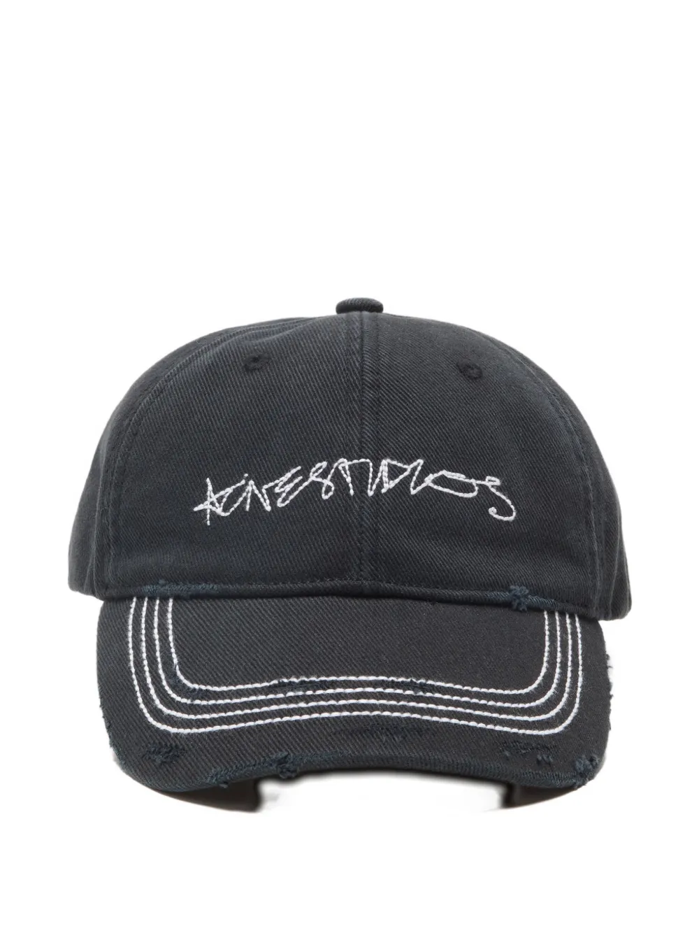 Acne Studios Cuddy Logo-embroidered Organic Cotton-twill Baseball Cap In Black