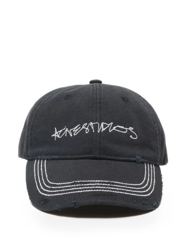Acne Studios ダメージ キャップ | ブラック | FARFETCH JP