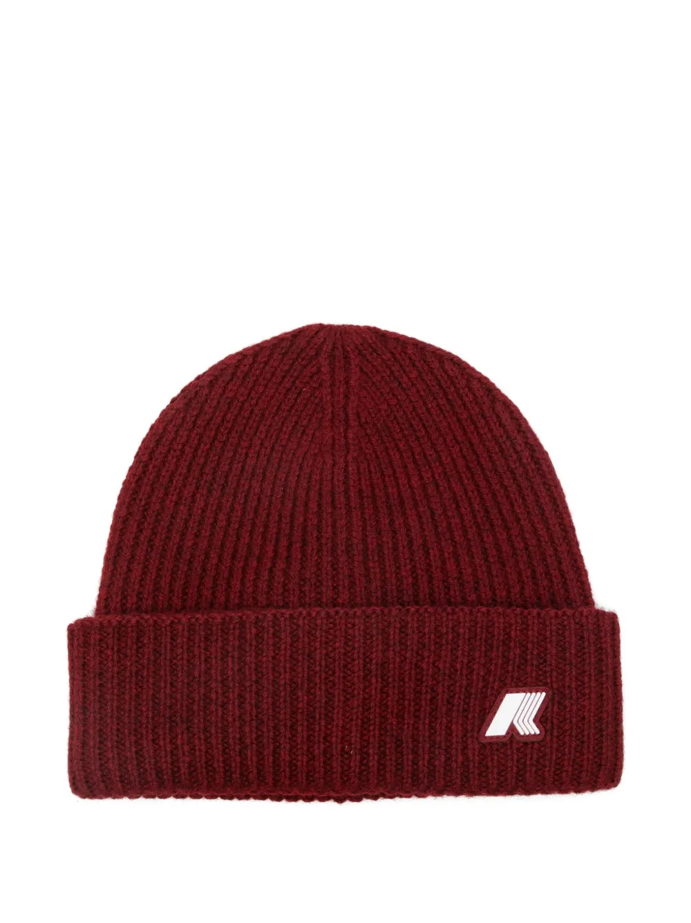 K-way Kids' Ribbed Logo Beanie In Red