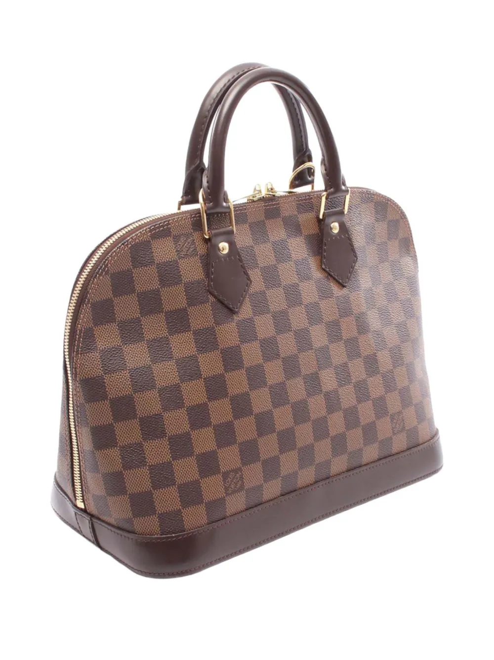 Pre-owned Louis Vuitton 2008 Damier Ebene Alma Mm Handbag In Brown