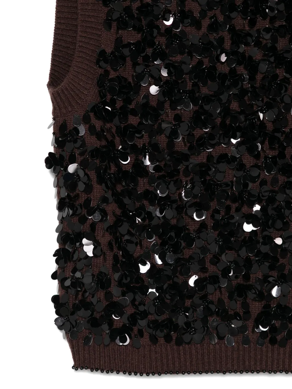 Semicouture Lorena Sequin-embellished Sleeveless Top In Brown