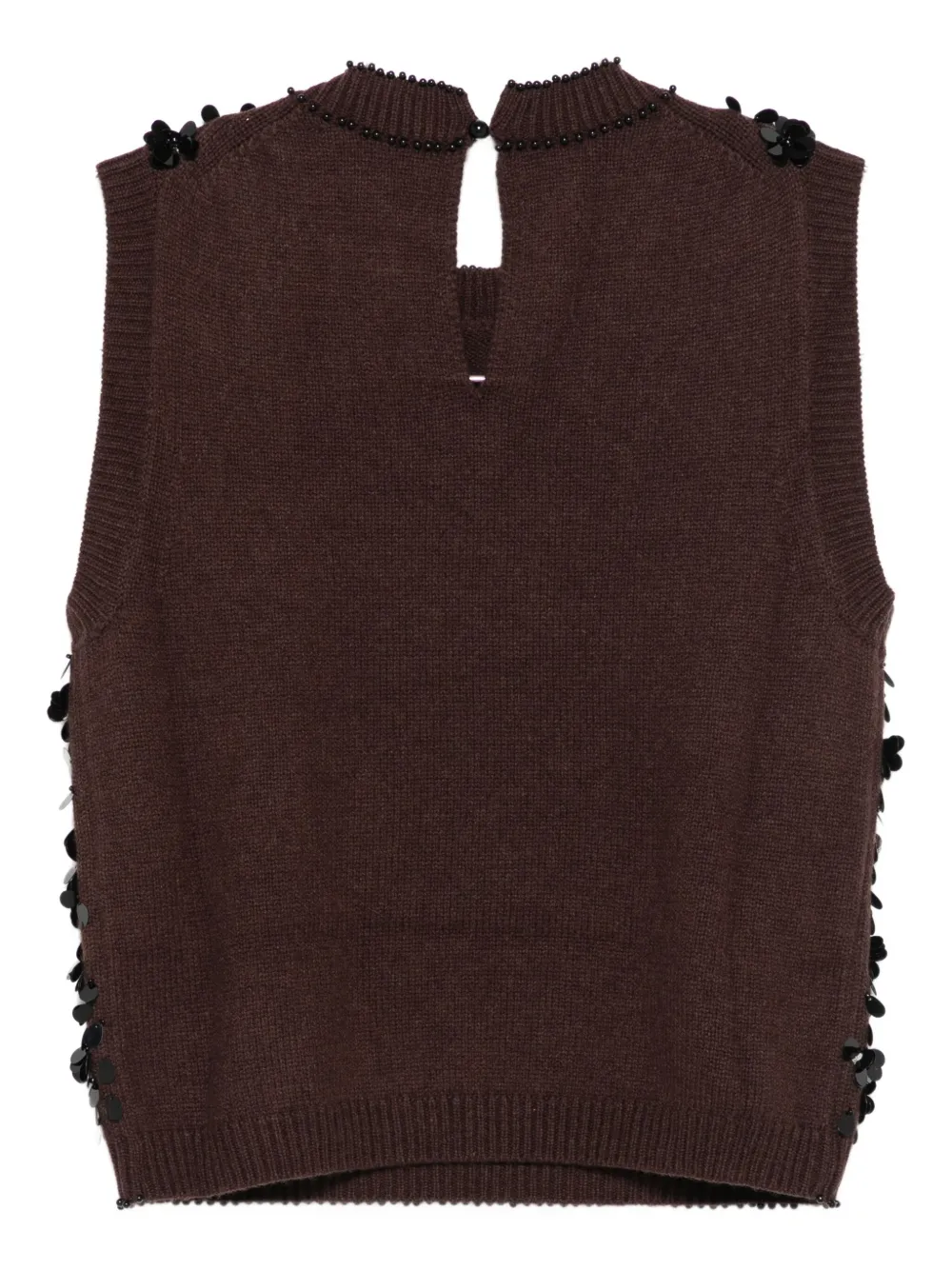 Semicouture Lorena Sequin-embellished Sleeveless Top In Brown