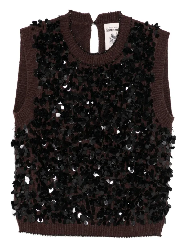 Semicouture Lorena sequin-embellished sleeveless top