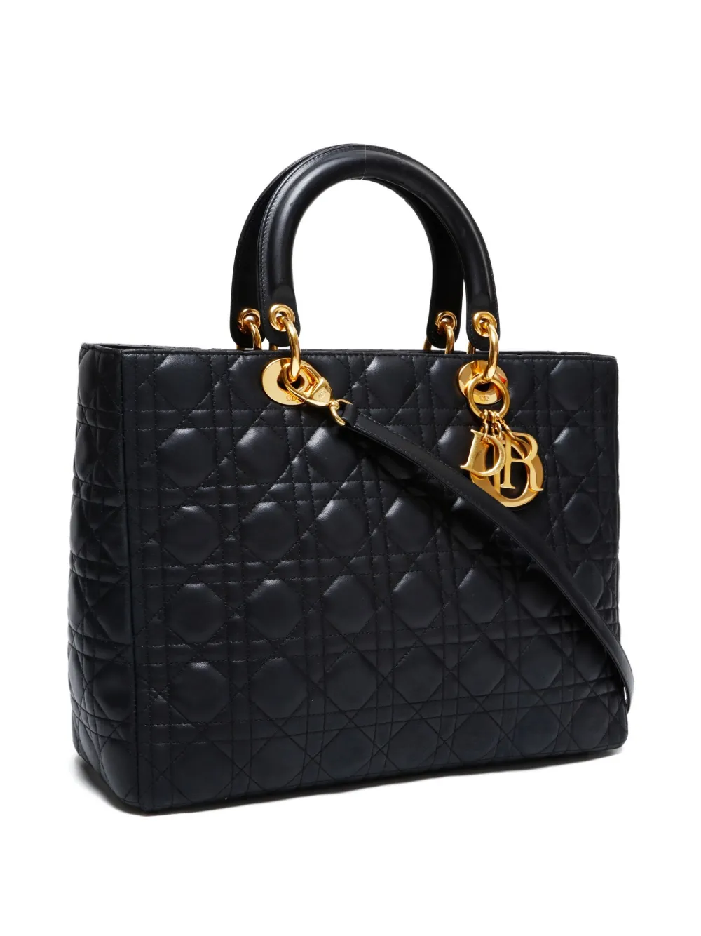 Pre-owned Dior 2000s Quilted Lady 2way Bag In Black