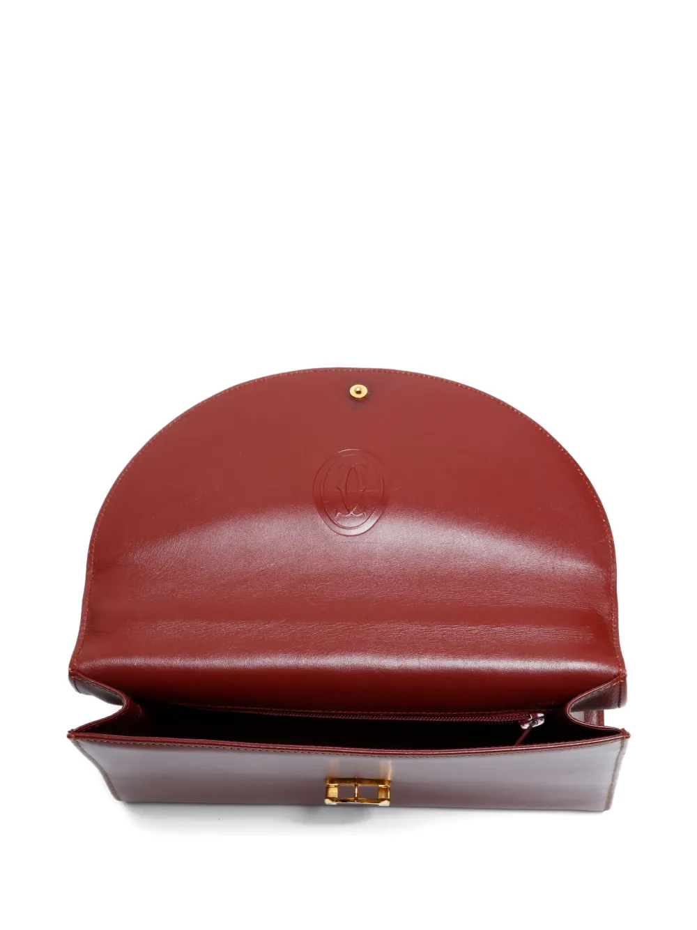 Pre-owned Cartier 1990s Leather Top-handle Handbag In Red