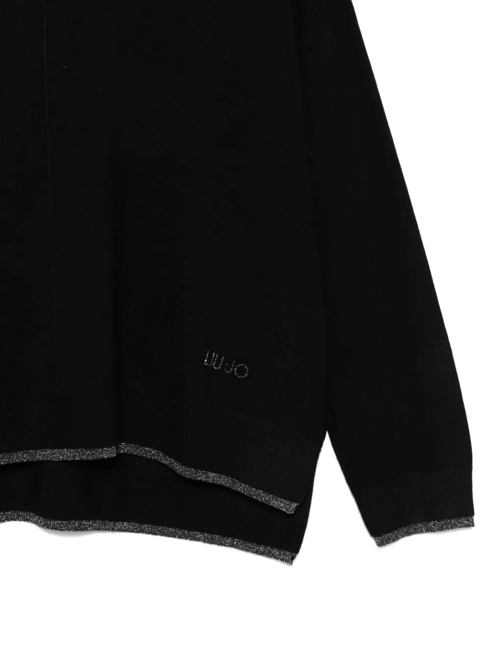 Liu •jo Glitter-trimmed Sweater In Black