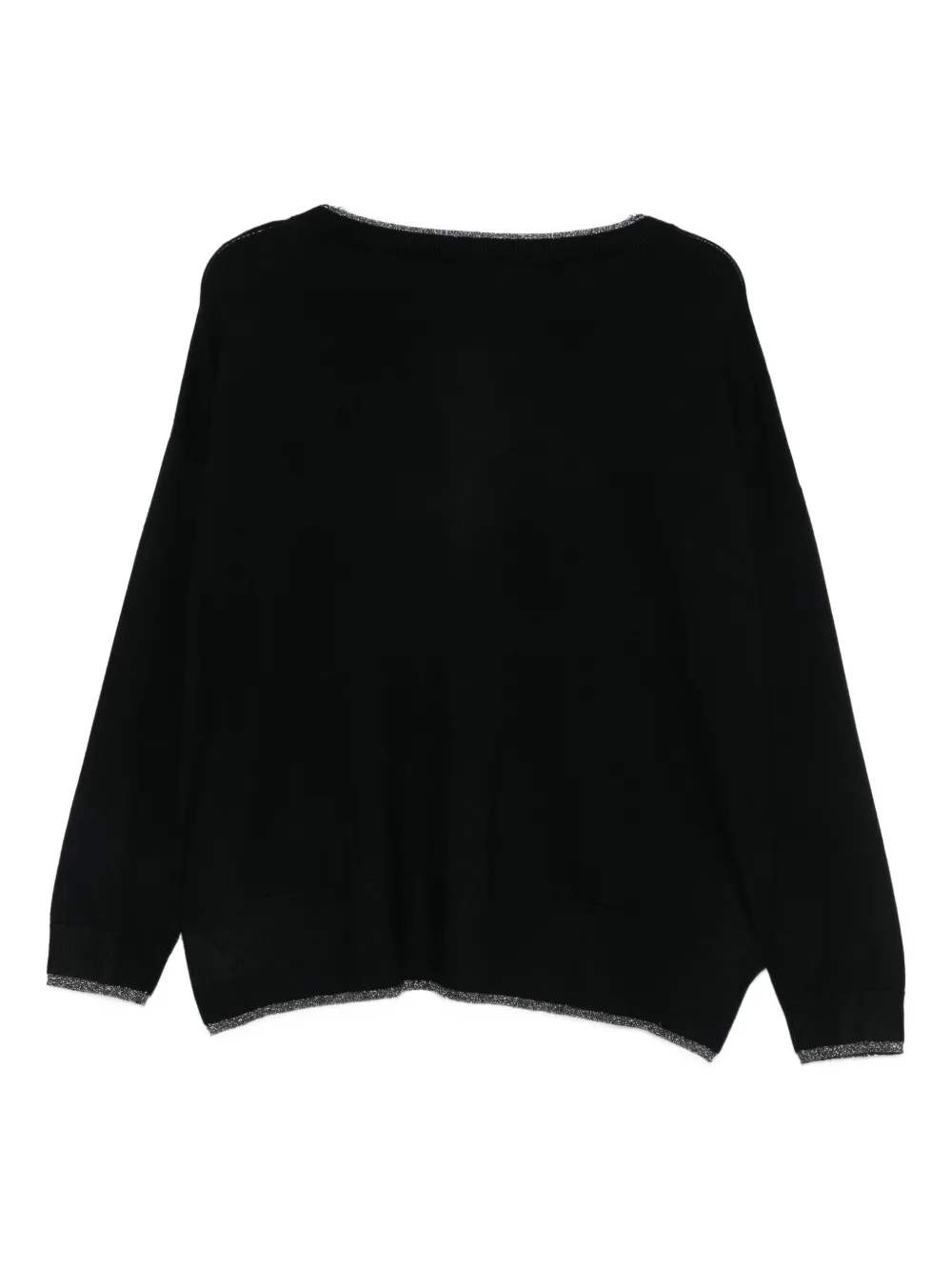 Liu •jo Glitter-trimmed Sweater In Black