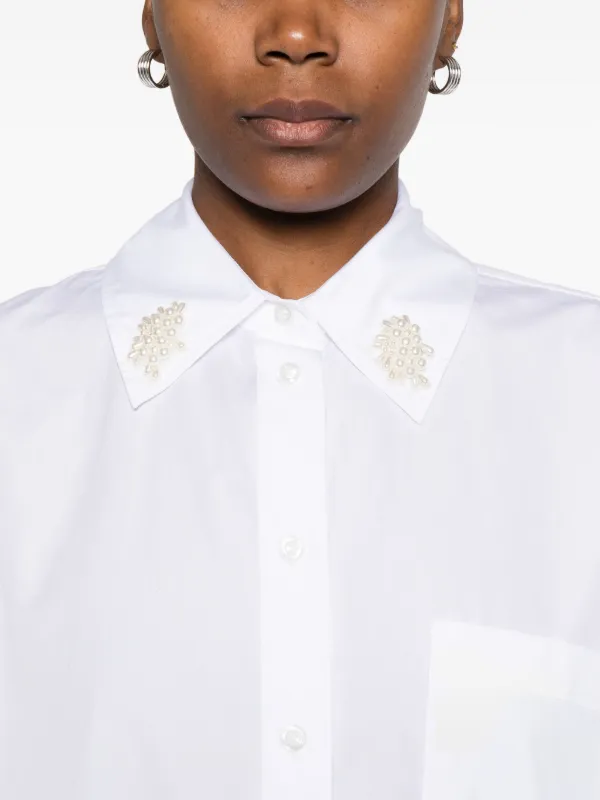 Simone Rocha Cotton Shirt | White | FARFETCH ZA