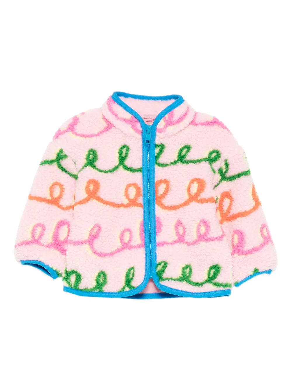 Stella Mccartney Long-sleeve Fleece-texture Jacket In Pink