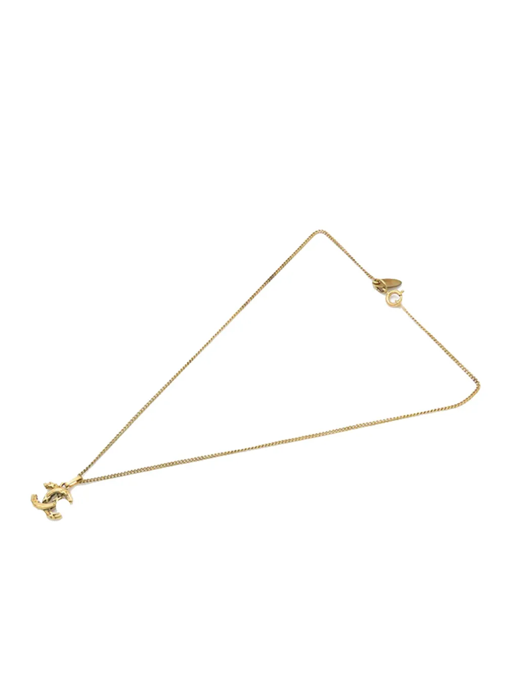 CHANEL Pre-Owned 1970-1980 CC Gold Plated Pendant Necklace costume necklace | Gold | Image 1
