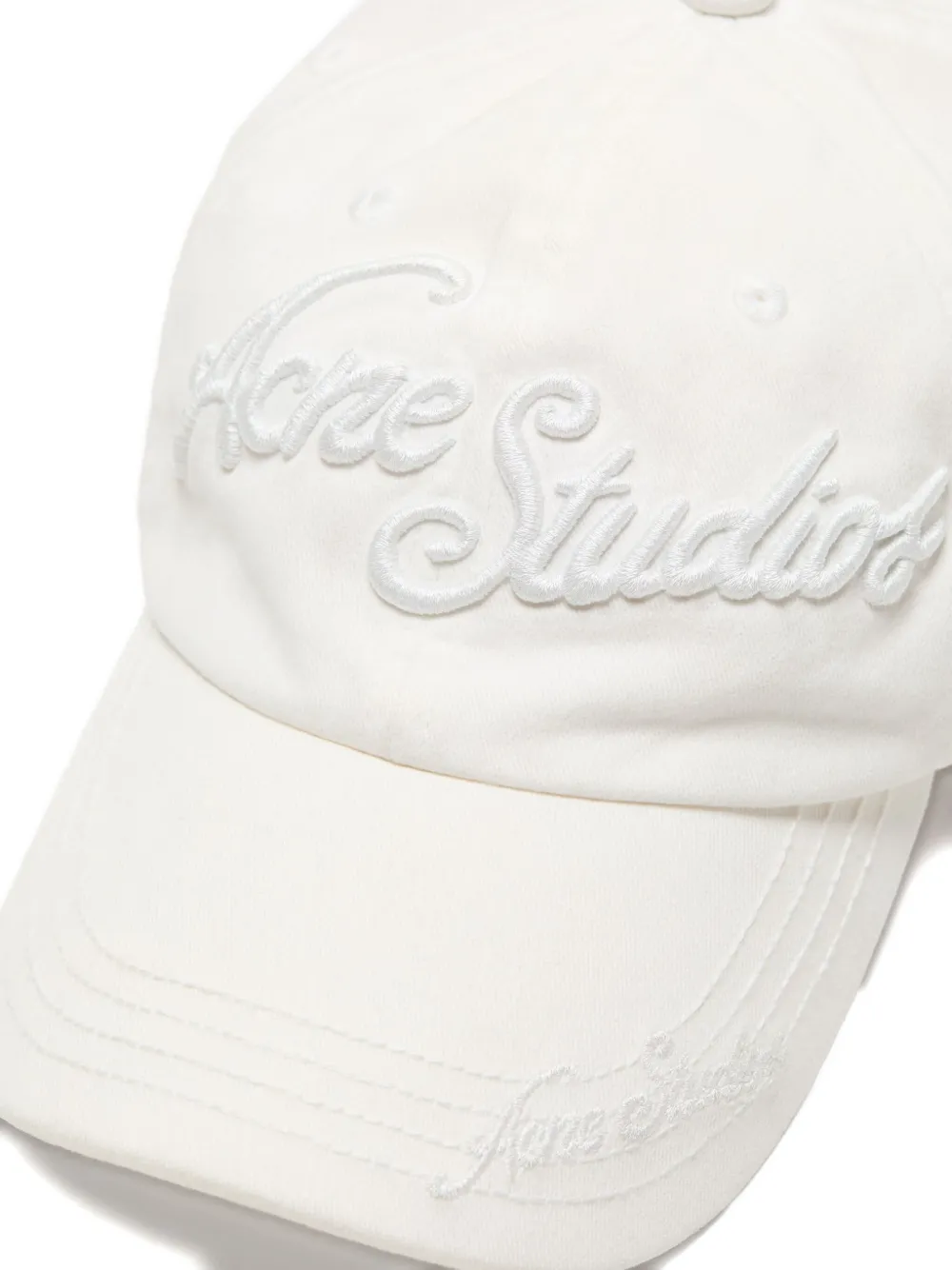 Acne Studios Honkbalpet met geborduurd logo Wit