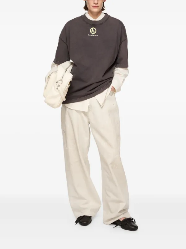 Acne Studios 2023 ロゴパッチ ジーンズ | ホワイト | FARFETCH JP