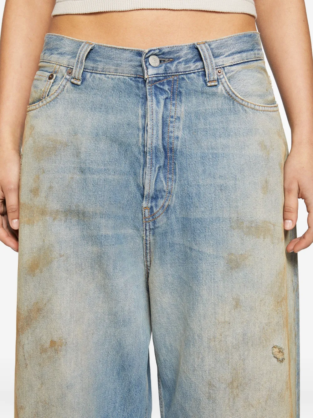 Acne Studios Jeans met gerafeld detail Blauw