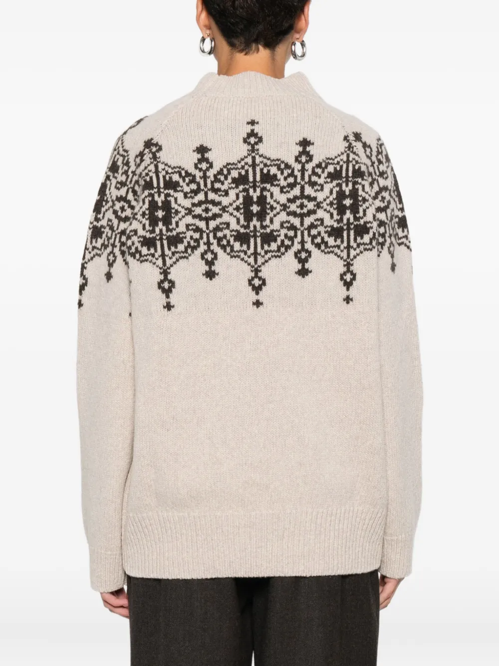 Blugirl Rose-print Sweater In Neutral