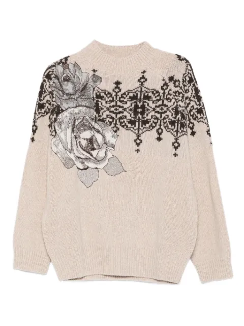 Blugirl rose-print sweater