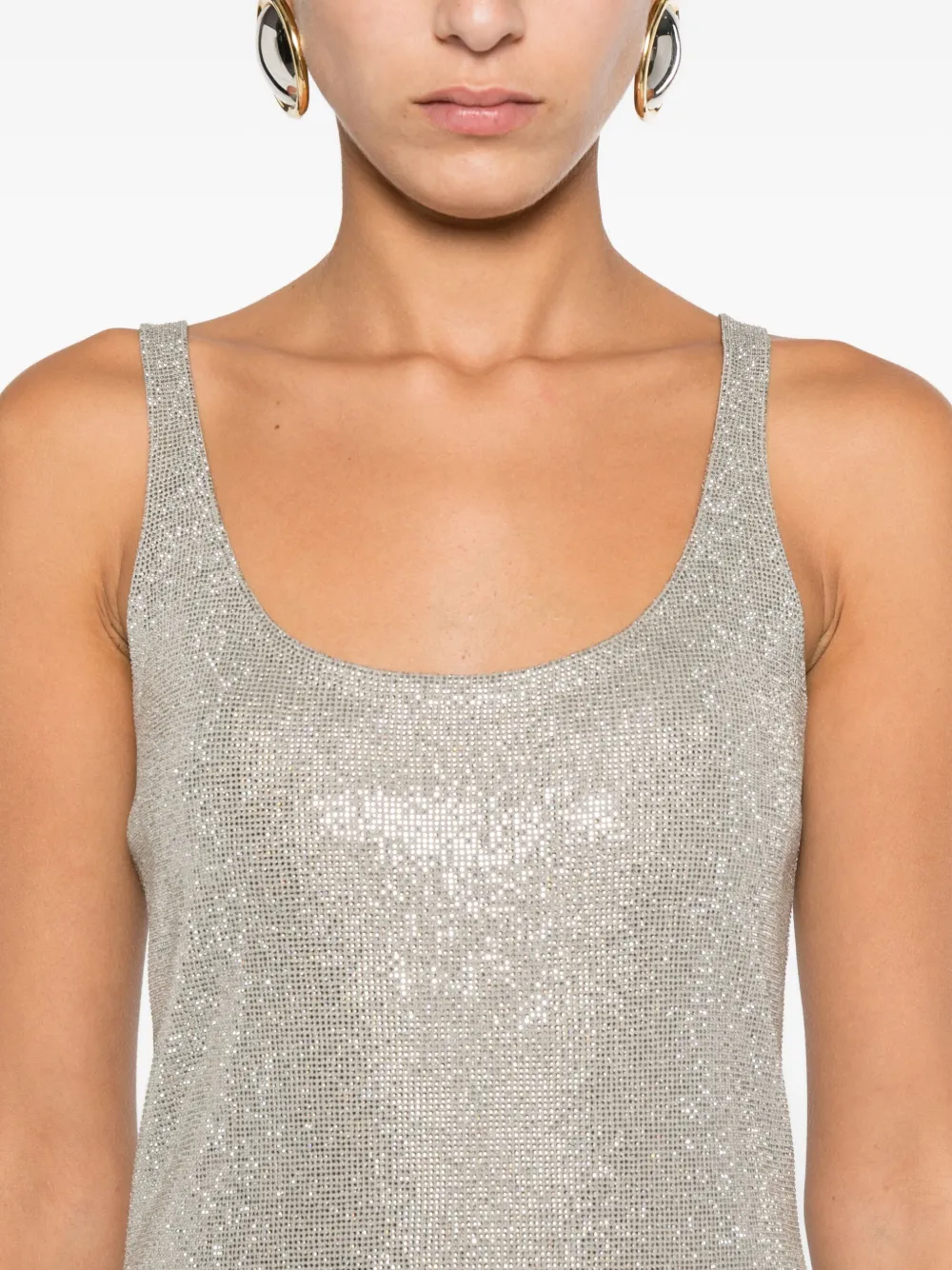 Alexander Wang Sleeveless Mini Dress In Metallic