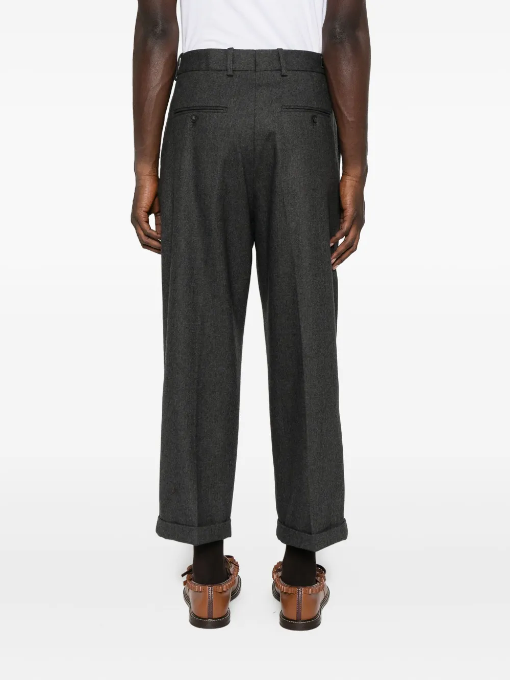 Drôle De Monsieur Straight broek van scheerwolblend Grijs