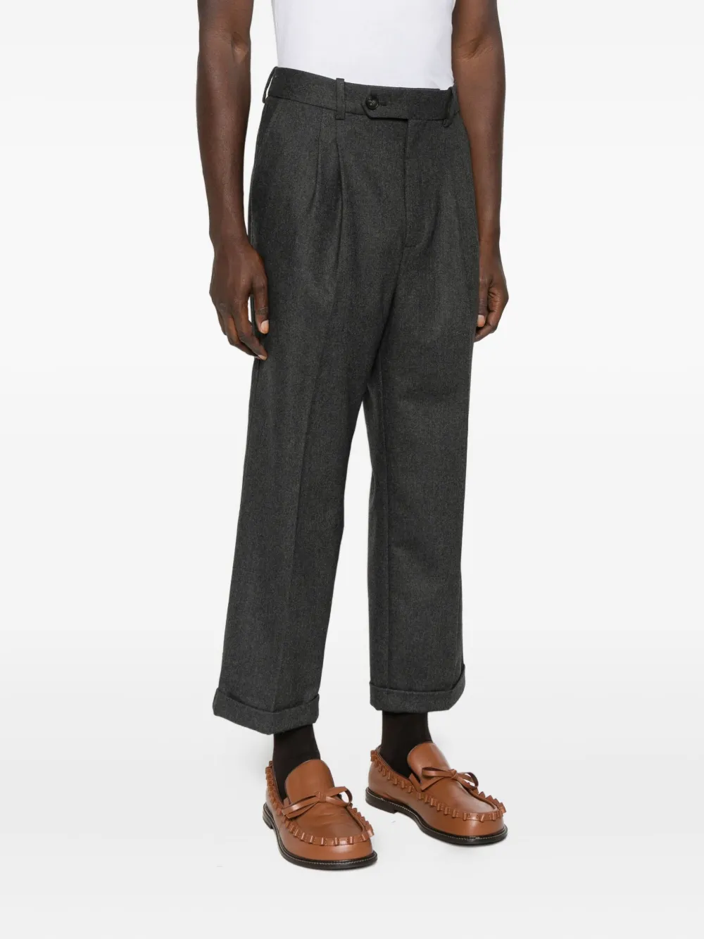 Drôle De Monsieur Straight broek van scheerwolblend Grijs