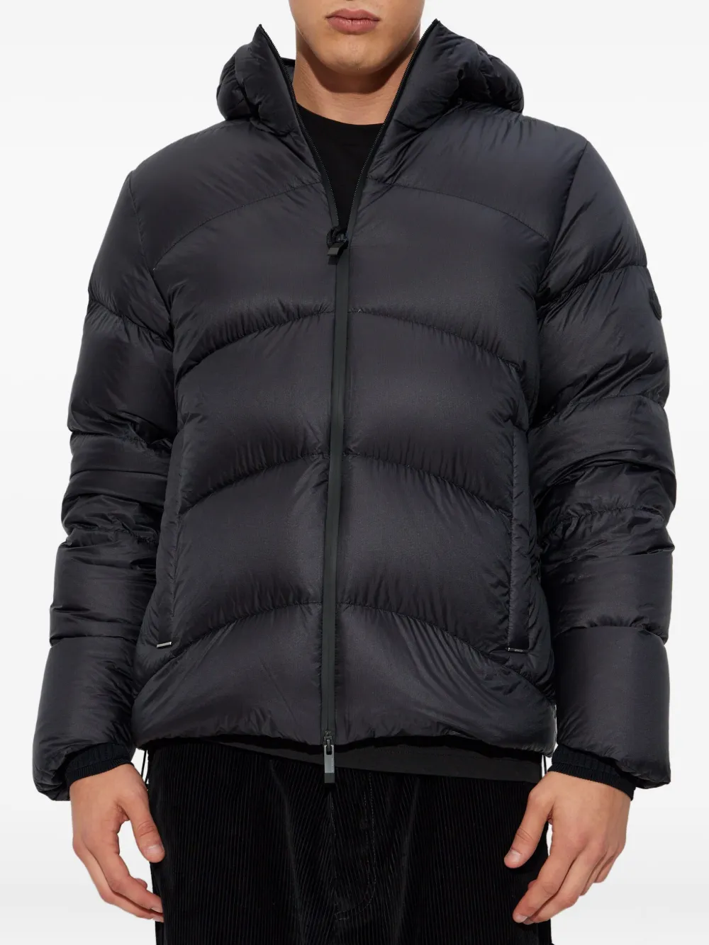 Moncler Fulcran Hooded Short Down Jacket In Black