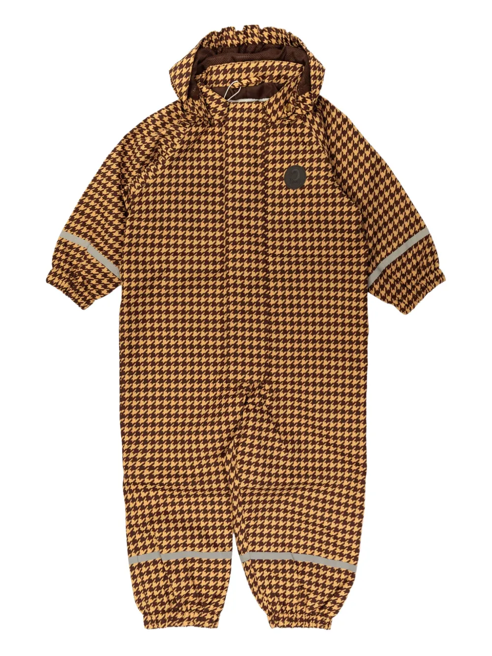 Mini Rodini Edelweiss houndstooth-pattern babywear | Brown | Image 1