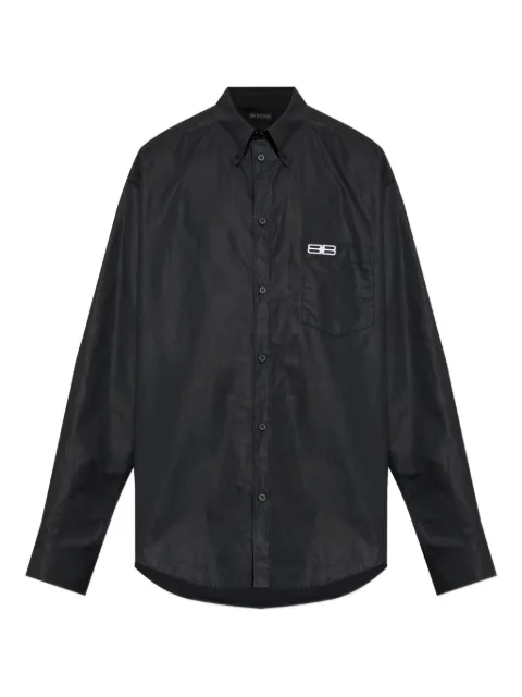 Balenciaga logo-embroidered button-down shirt
