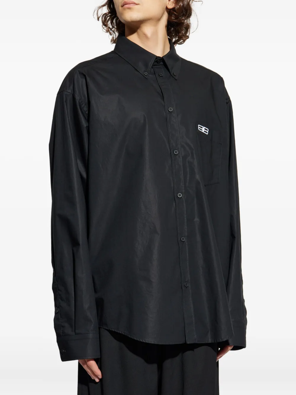 Balenciaga Overhemd met geborduurd logo Zwart