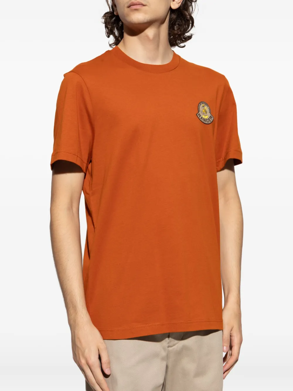 Moncler Mon Duck Cotton Jersey T-shirt In Orange