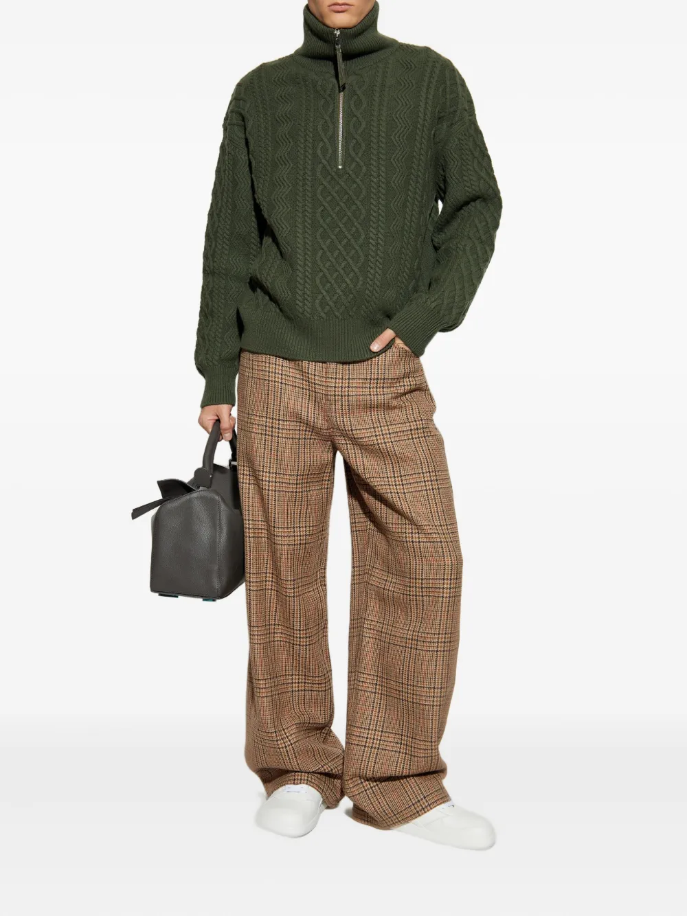 LOEWE houndstooth wool trousers | Wide Leg Pants | Image 2