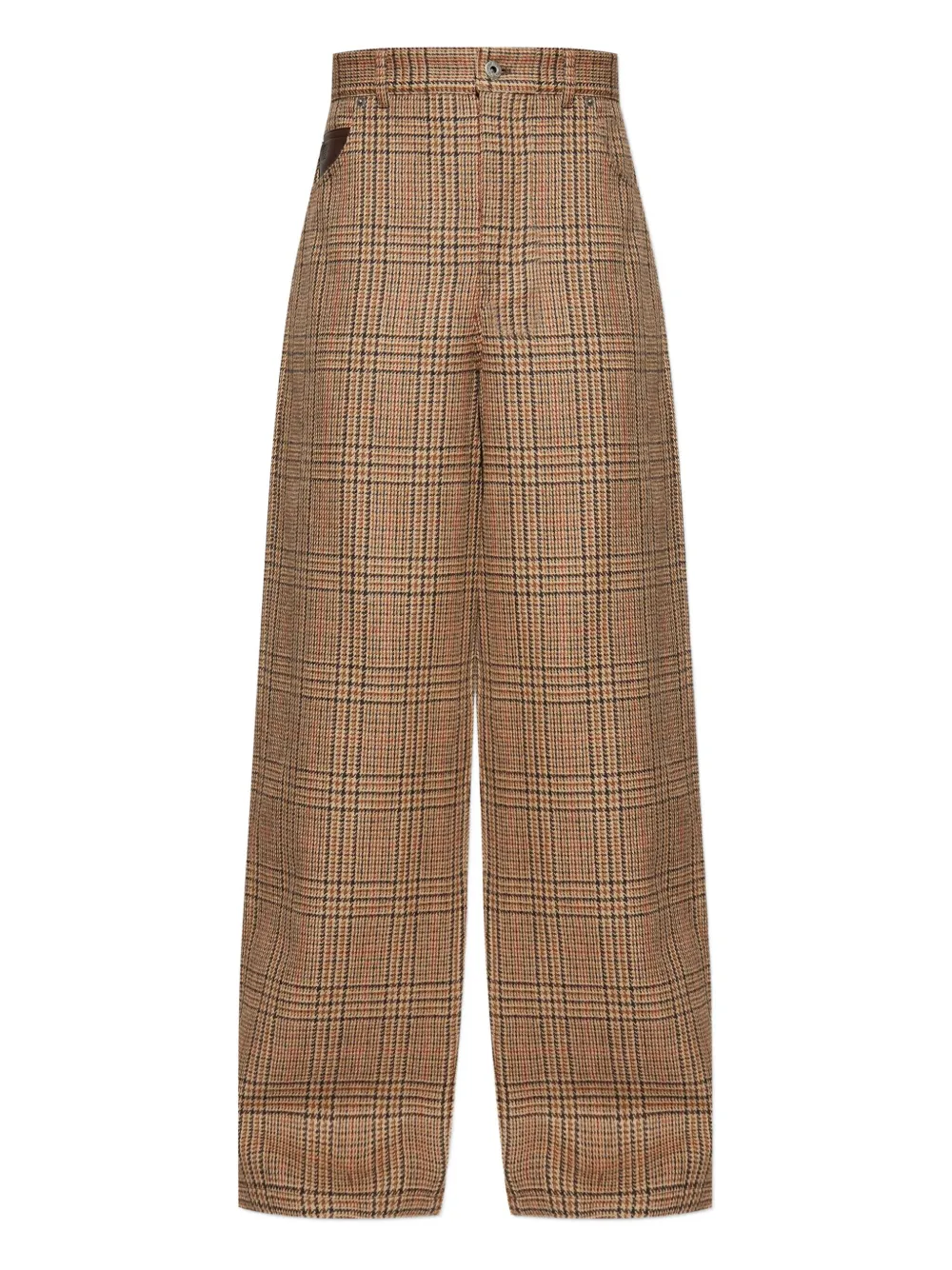 LOEWE houndstooth wool trousers | Brown | Image 1