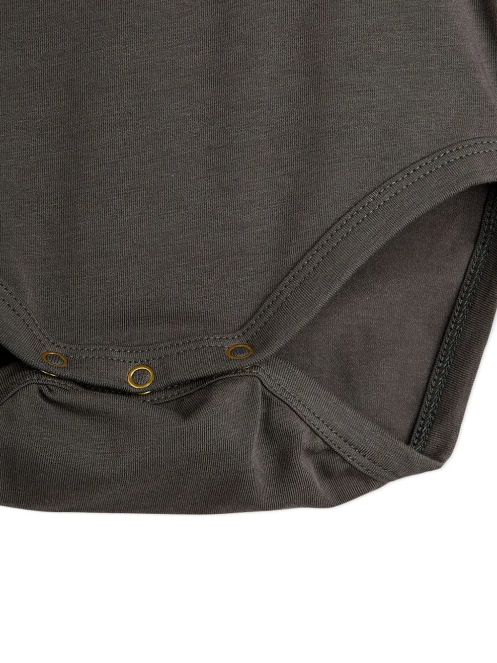 Mini Rodini Bear-print Long-sleeves Bodies In Gray