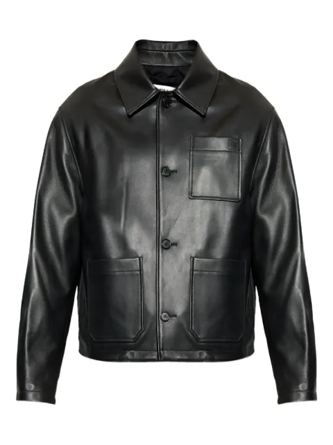 LOEWE button-fastening pocket leather jacket