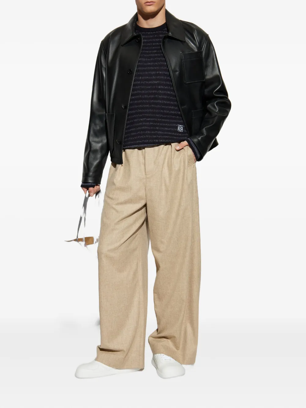 LOEWE button-fastening pocket leather jacket | Leather Jackets | Image 2