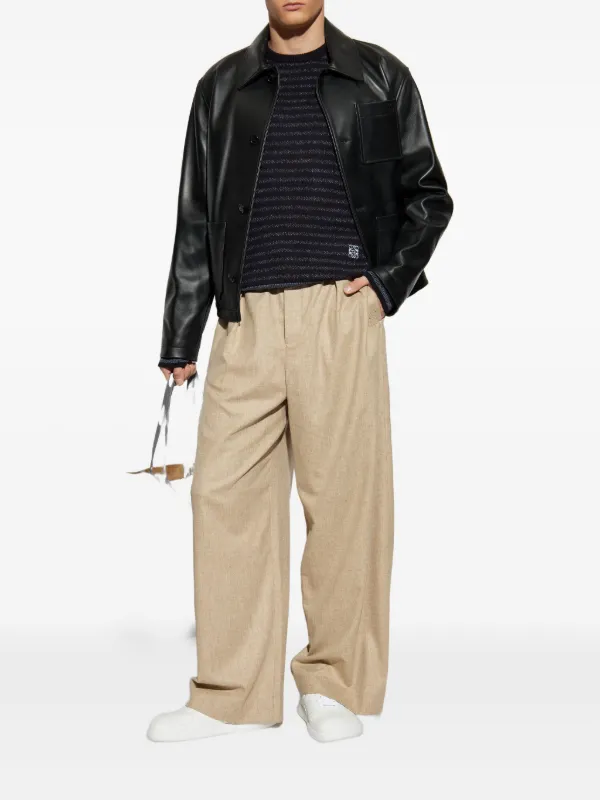 LOEWE パッチポケット レザージャケット | ブラック | FARFETCH JP